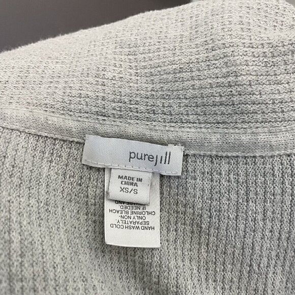 J.Jill Poncho Knit Sweater Mock Neck 3/4 Sleeve Neutral Gray size XS/Small - Picture 6 of 7